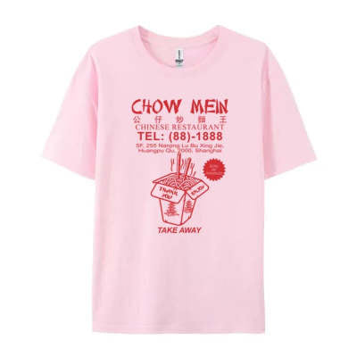 Fried Noodles Cute Chinese Food T-shirt Women's Vintage Stripe