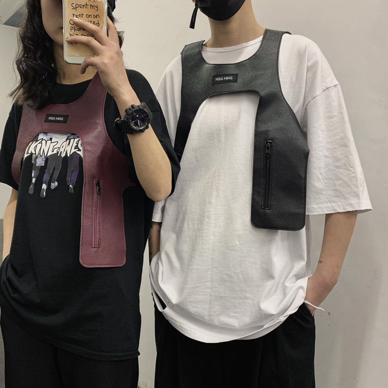 Pu Waistcoat Vest Pack Trendy Cool Tooling Function And Tactics