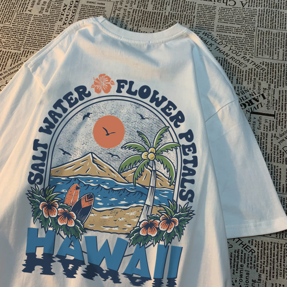Salt Water Petals Hawaiian T-shirt Men And Women Casual Swe