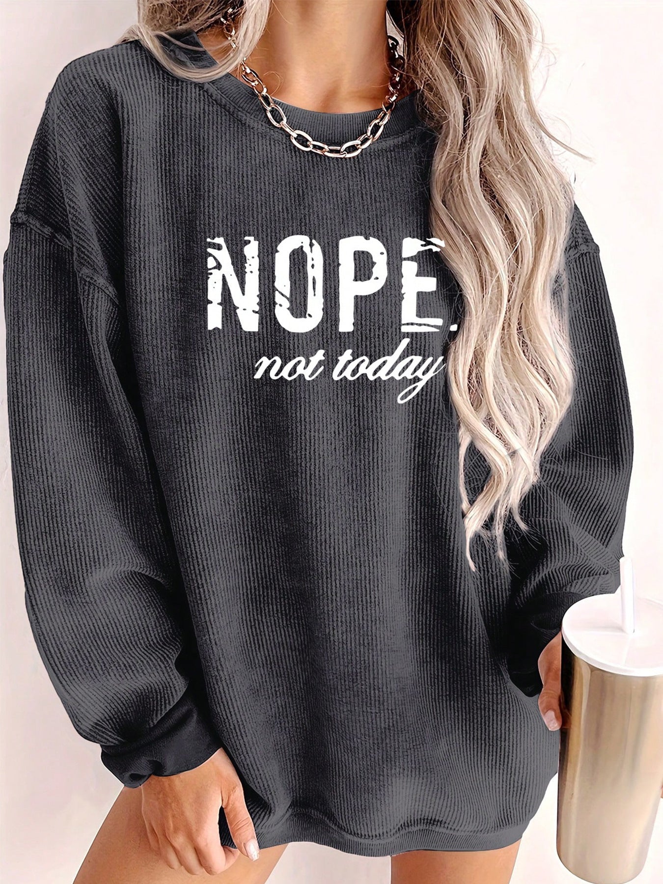European American Fashion Floral Print Loose Version Long Sleeve T-shirt