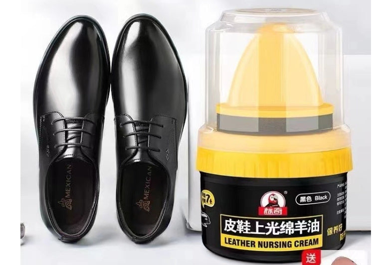 Leather Shoes Polish Lanolin Get Sponge Head Black Brown Natural Color Colorless Maintenance Anti-cracking Non-stick