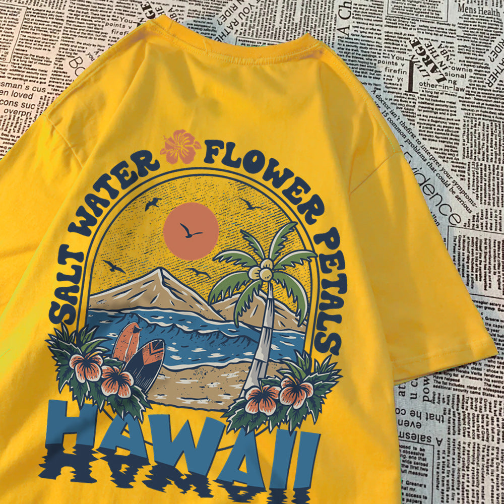 Salt Water Petals Hawaiian T-shirt Men And Women Casual Swe