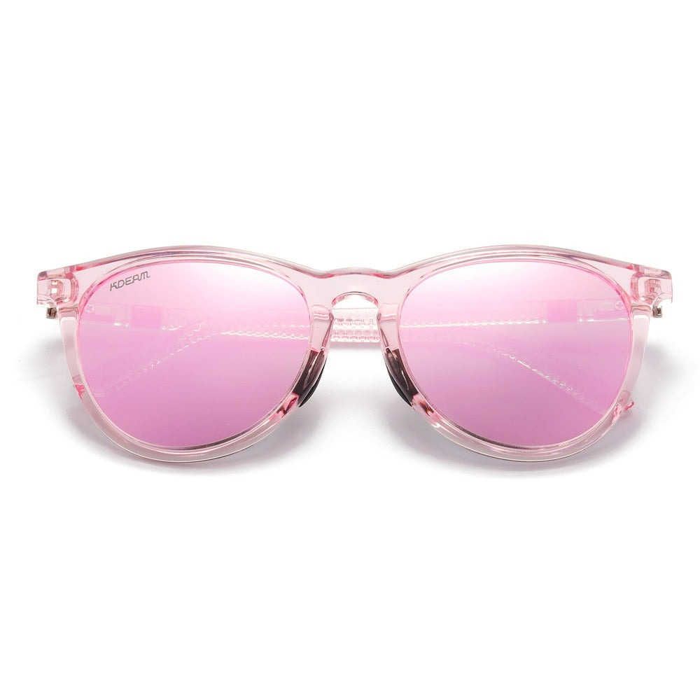 Round Frame Polarized Sunglasses Women's Street Shot Gradient Trendy Glasses