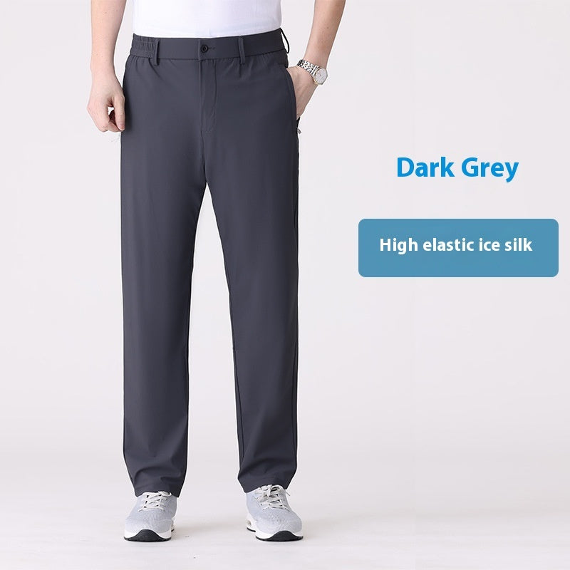Elastic Waist Straight Dad Sports Pants