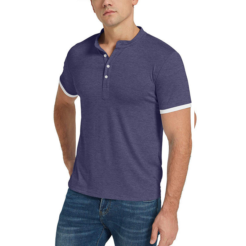 Men's European And American Solid Short Sleeves T-shirt