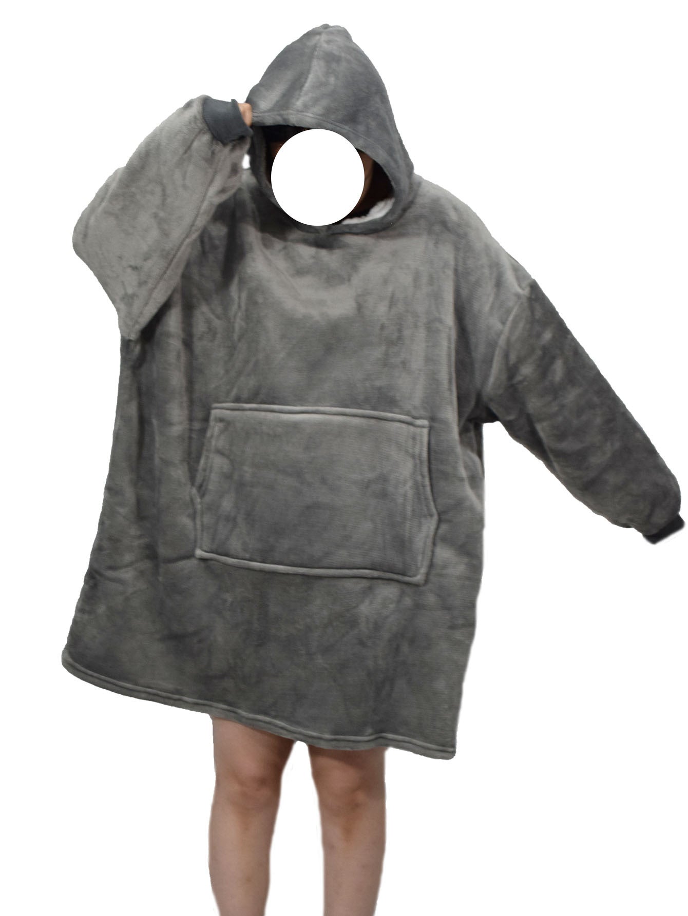 750g Home Fleece Hooded Nightgown Sweater