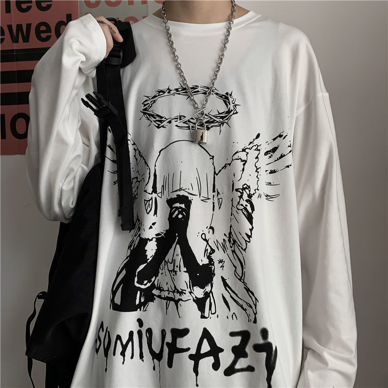 Retro Hip Hop Style Bottoming Shirt Trendy Handsome High Street Spring And Autumn Tops