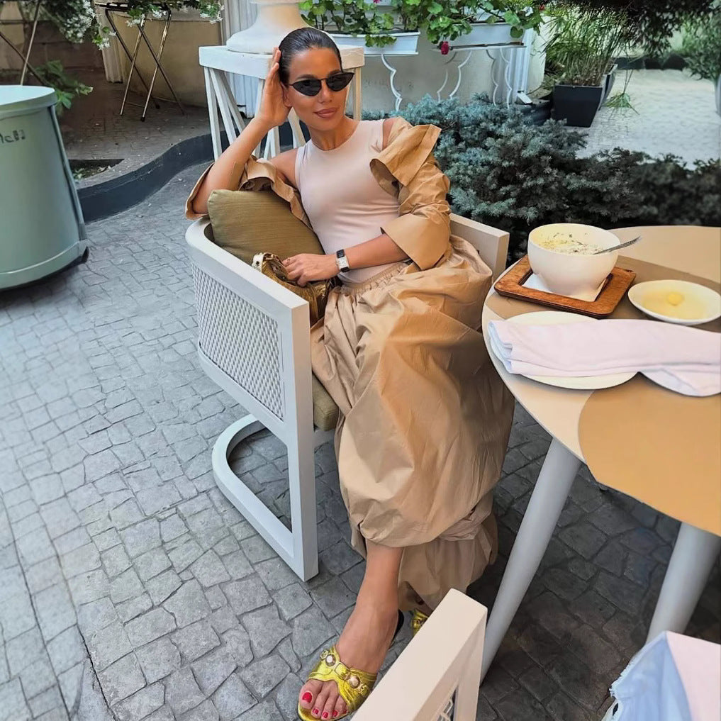 Loose Short Midriff Outfit Ankle-banded Knickerbockers Three-piece Set