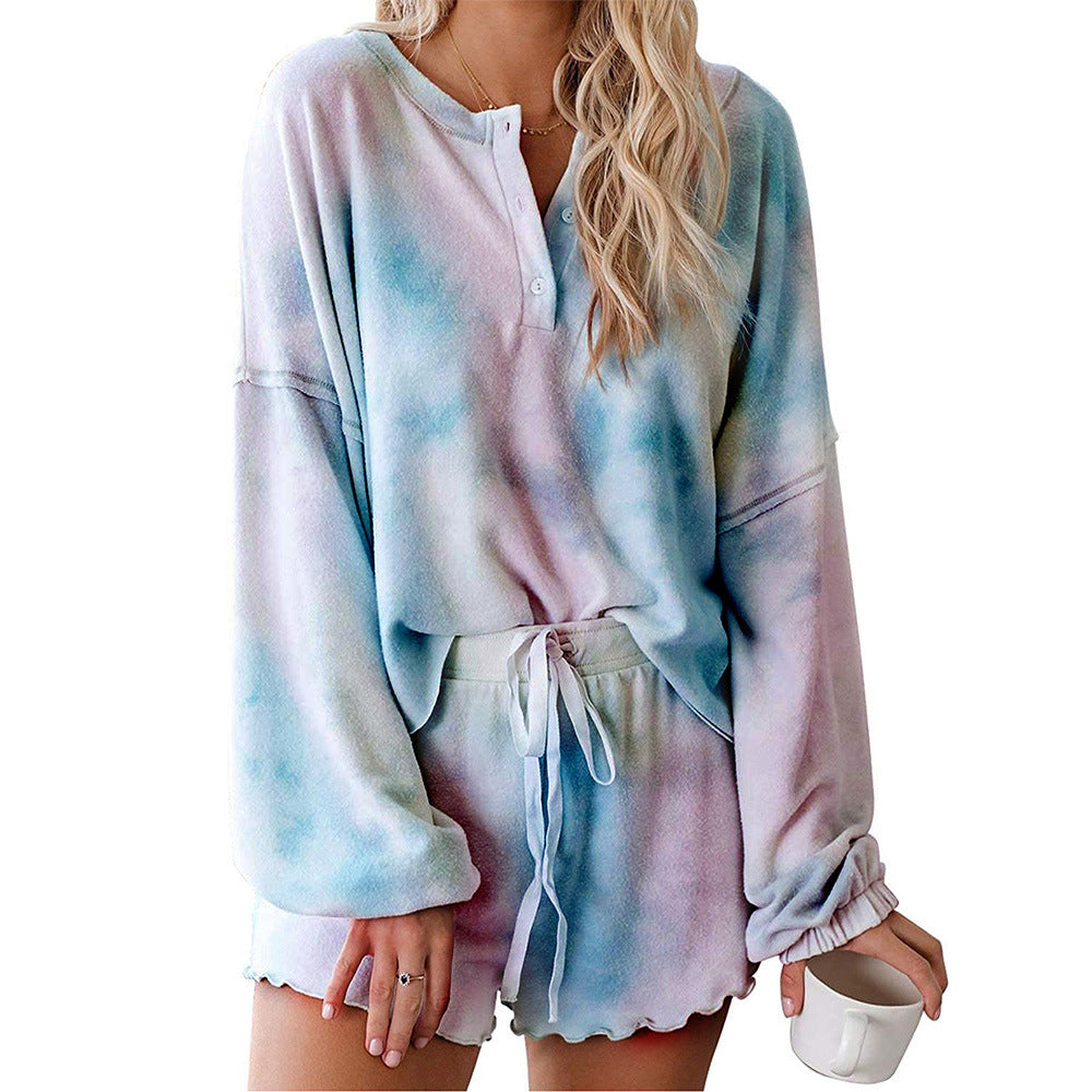 Home Furnishing Long Sleeve Fungus Side Two Piece Fashion Suit Women