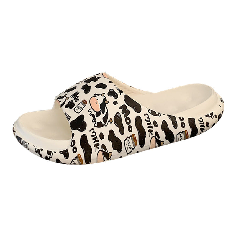 Home Cartoon Cute Cow Platform Sandals For Women