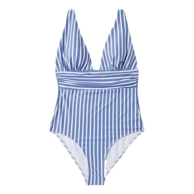 A Sexy Striped One-piece Bikini Woman From Europe And America