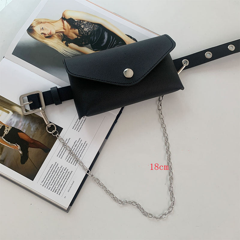 Fashion Punk Style Concave Chain Belt Belt Bag Set