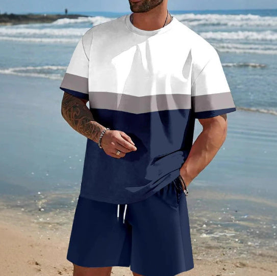 Cool Feeling Men's Short-sleeved T-shirt Shorts Suit