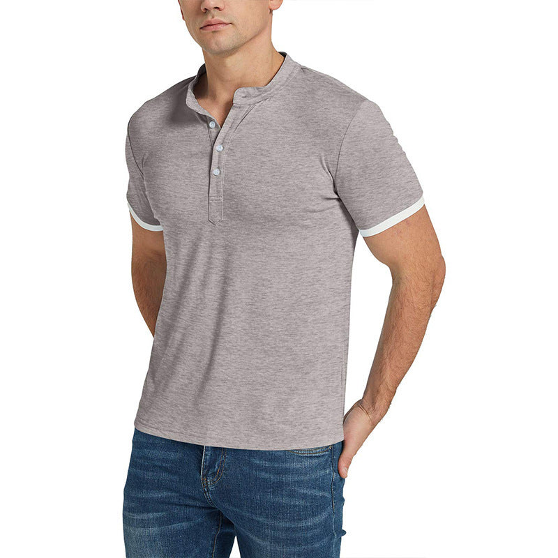 Men's European And American Solid Short Sleeves T-shirt